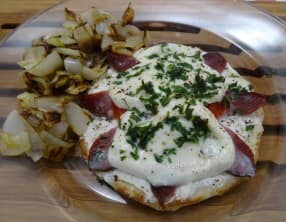 Blinis magret de canard fumé et mozzarella