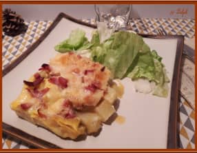 Tortilla de pommes de terre, raclette, bacon