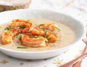 Velouté de panais et crevettes