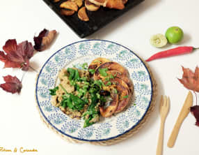 Butternut rôtie au miso et polenta au lait de coco