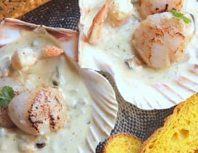 Coquilles de noix de st jacques crème au citron