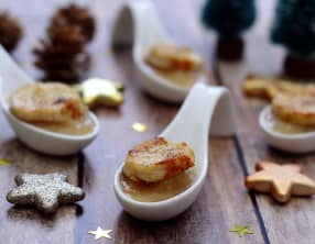Amuse-bouche au boudin blanc maison et pommes