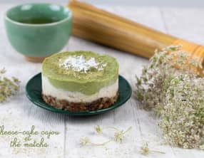 Cheese-cake végétal aux noix de cajou et thé Matcha