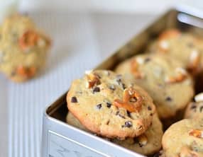 Cookies à la banane, bretzel et chocolat