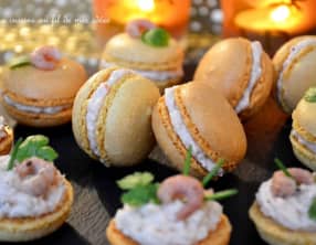 Macarons à la mousse de crevettes roses et grises