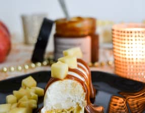 Buchettes bretonnes : pommes, palet breton, caramel au beurre salé