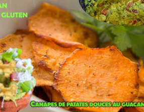 Canapés de patates douces rôties au guacamole