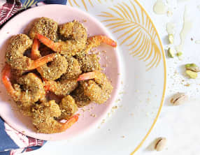 Crevettes panées à la pistache