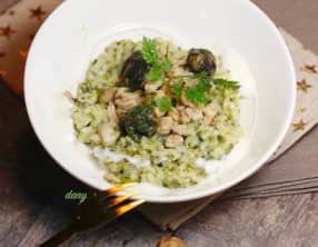 Risotto aux épinards grenouilles et escargots