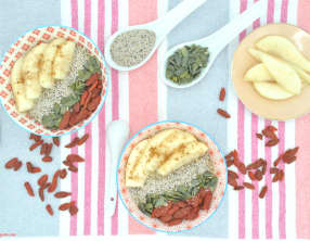 Porridge pomme poire et graines