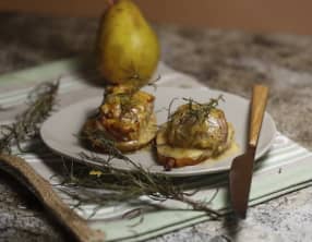 Filet mignon à la moutarde et aux poires