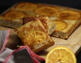 Carrés à l'orange noisettes et ricotta