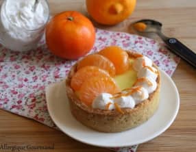 Tartelettes crème bergamote-clémentine chantilly coco