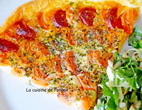 Tarte aux carottes, chorizo et mozza