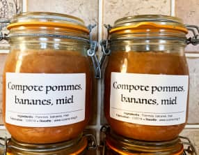 Compote pommes miel bananes