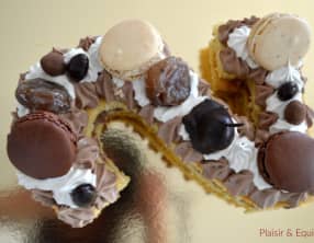 Number cake chocolat et marron