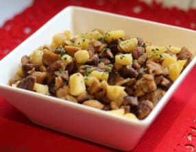 Poêlée de châtaignes et pommes au sirop d'érable