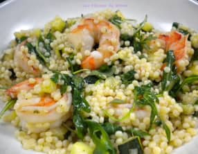 Couscous perlé aux scampis et aux courgettes