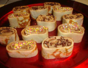 Makis de crêpes poire et praliné