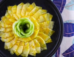 Carpaccio de fruits et sirop pomme-chaï