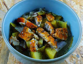 Soupe de poireaux-pommes de terre au haddock