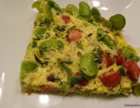 Omelette de fèves et pecorino