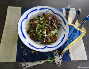 Hachis aux haricots verts et pousses de haricots mungo