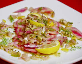 Carpaccio de crudités marinées