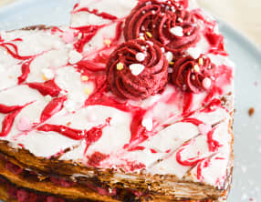 Coeur de millefeuille dulcey framboise