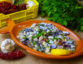 Tellines sauce blanche à l'ail et au citron