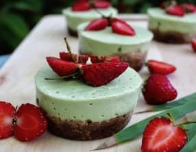 Cheesecakes au thé matcha