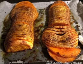 Butternut hasselback à la cardamome et quatre épices