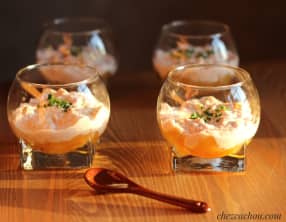 Verrines de pêches au thon