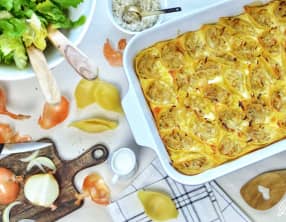 Conchiglioni farçis façon tarte à l'oignon