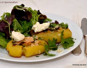 Pommes de terre rôties au beurre, à l’ail et au fromage