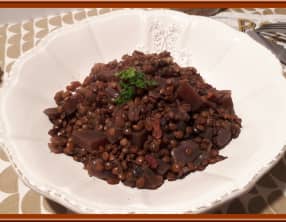 Lentilles aux oignons et betteraves