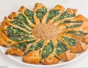 Tarte fleur aux épinards et à la ricotta