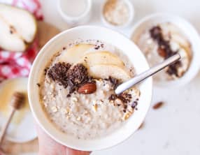 Porridge aux poires et au chocolat