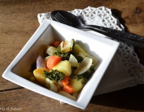 Poêlée d'endives, navets,carottes et chou kale