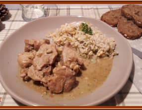 Sauté de porc à la crème de pesto