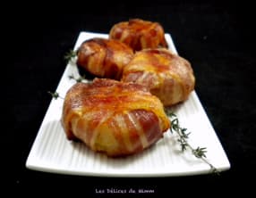 Petits gâteaux de pommes de terre au lard fumé