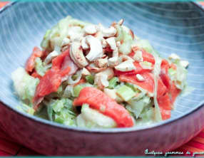 Poêlée de crevettes et saumon fumé aux poireaux