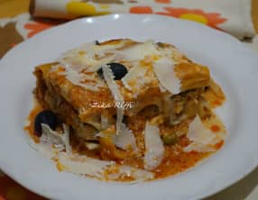 Lasagnes au poulet-pâte fraîche maison aux deux sauces et parmesan