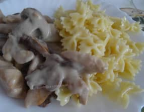 Aiguillettes de poulet à la crème au morbier