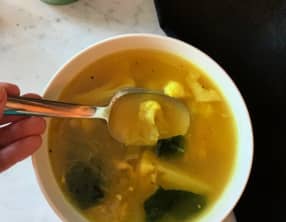 Soupe poulet et courge spaghetti