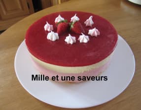 Entremet fraise et chocolat blanc
