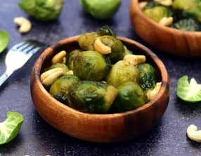 Choux de Bruxelles caramélisés au miel et vinaigre balsamique