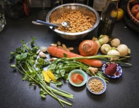 Pois chiches braisés aux légumes