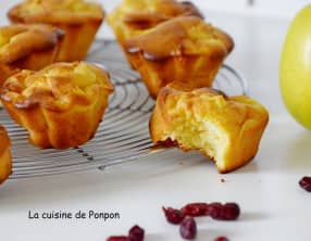 Muffin aux pommes, cranberries et lait concentré sucré