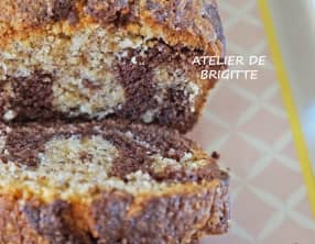 Cake marbré chocolat et noisettes